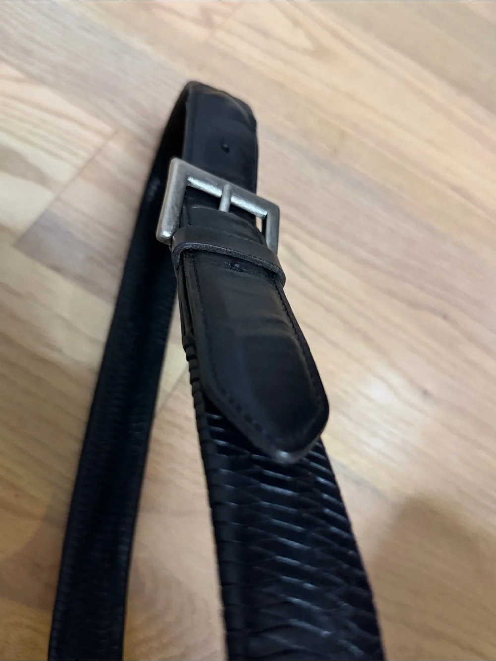Coach Men's True Vintage Y2K Black Woven / Braided Leather Belt- 32”